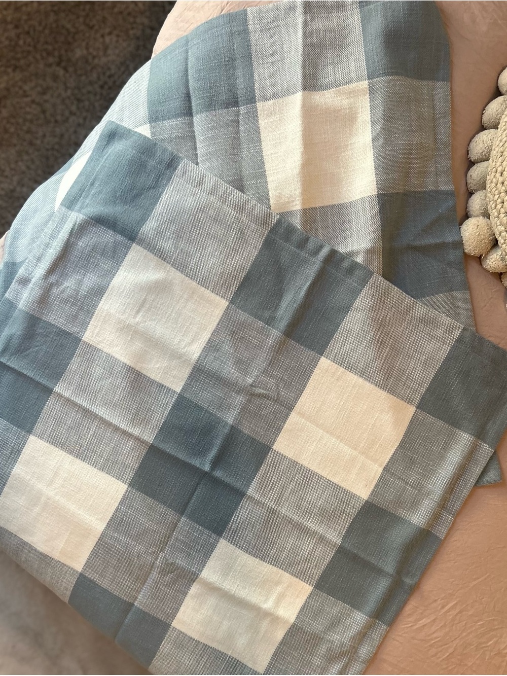 2 New Pottery Barn Bryce Buffalo Check Euro Shams in Chambray - Picture 7 of 9